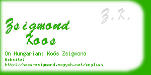 zsigmond koos business card